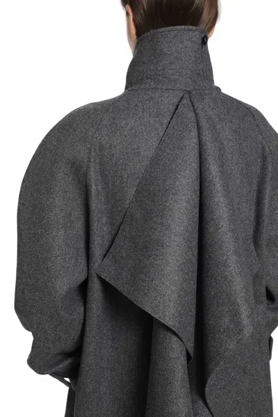 Jil Sander Double Wool Coat In Grey