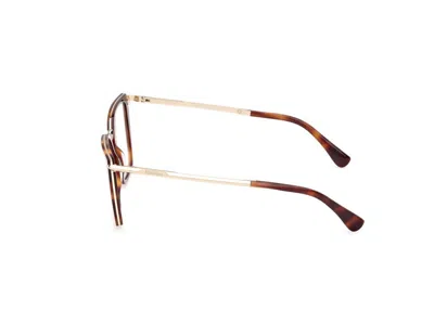 Max Mara Square Frame Glasses In Dark Havana/shiny Pale Gold