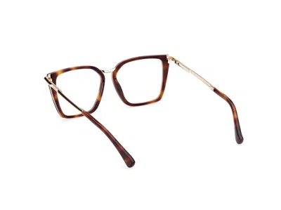 Max Mara Square Frame Glasses In Dark Havana/shiny Pale Gold