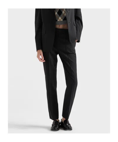 Prada Superfine Wool Tailored Pants In Black
