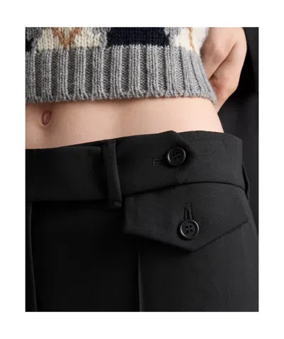 Prada Superfine Wool Tailored Pants In Black
