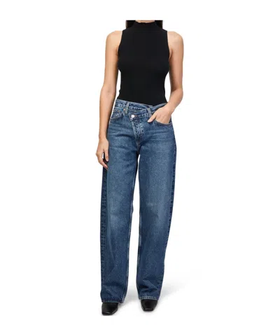 Agolde Arc Crossover Jeans In Blue