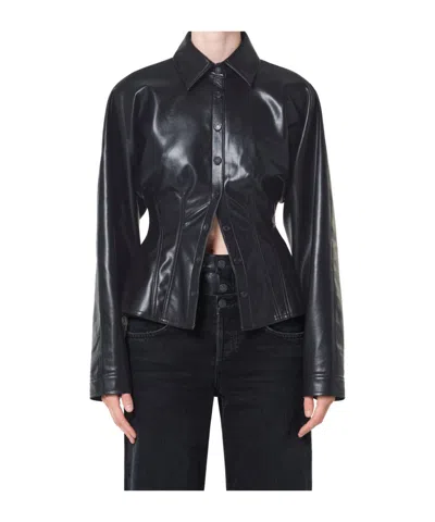 Agolde Devon Long Sleeved Shirt In Black