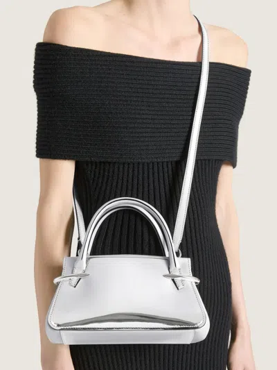 Givenchy Mini Pinch Bag In Mirror Effect Leather In Silver