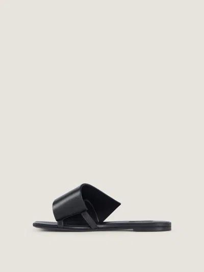 Givenchy Sliced Square Flat Sandals In Leather In Black