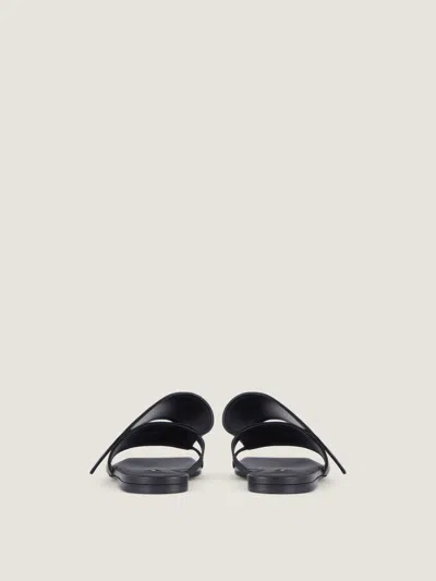 Givenchy Sliced Square Flat Sandals In Leather In Black
