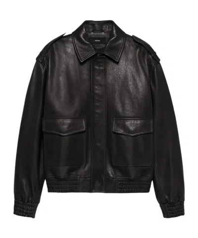 Arma Flap-pocket Leather Jacket In Black