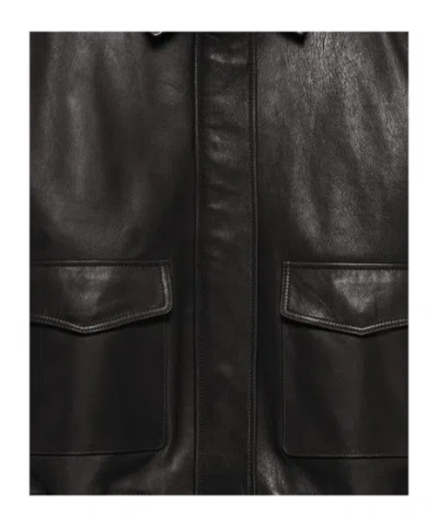 Arma Flap-pocket Leather Jacket In Black