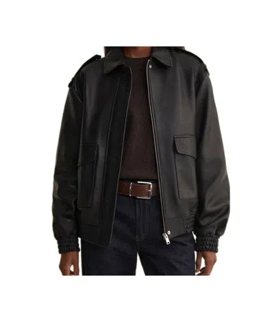 Arma Flap-pocket Leather Jacket In Black