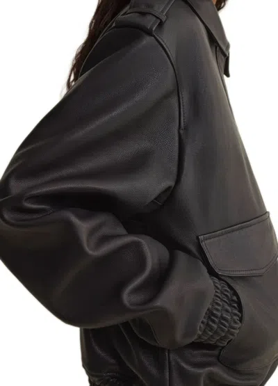 Arma Flap-pocket Leather Jacket In Black