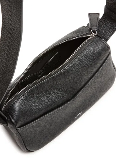 Max Mara Kipper Leather Shoulder Bag In Black