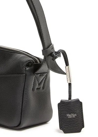 Max Mara Kipper Leather Shoulder Bag In Black