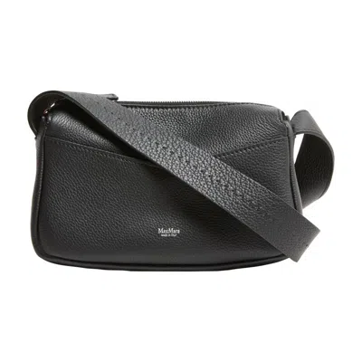 Max Mara Kipper Leather Shoulder Bag In Black