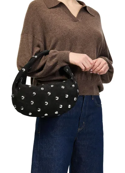 Khaite Olivia Medium Studs Hobo Bag In Black