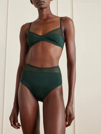 Eres Complice Triangle Bikini Top In Green