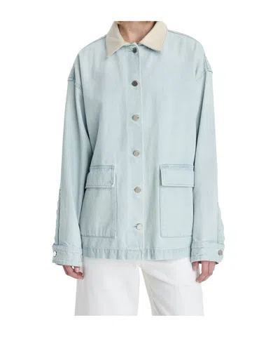 Agolde Oversize Military-style Jacket In Blue