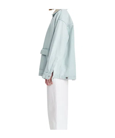 Agolde Oversize Military-style Jacket In Blue