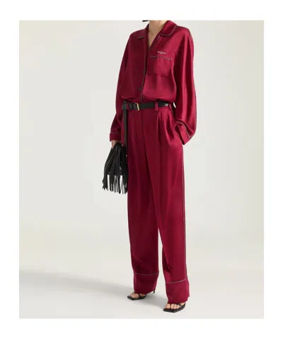 Givenchy Pyjama Pants In Silk In Red Cherry