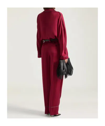 Givenchy Pyjama Pants In Silk In Red Cherry