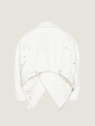 Givenchy Back-to-front Biker Jacket In Leather In White