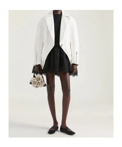 Givenchy Back-to-front Biker Jacket In Leather In White