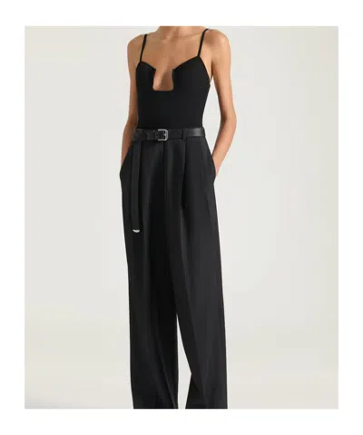 Givenchy Cutaway Bodysuit In Engineered Knit In Black