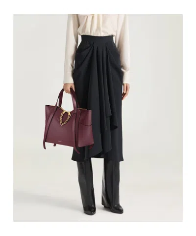 Givenchy Medium The Snatch Bag In Grained Leather In Eggplant