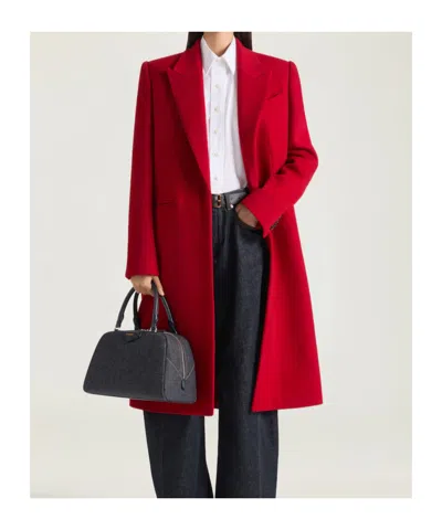 Givenchy Coat In Wool In Deep Red
