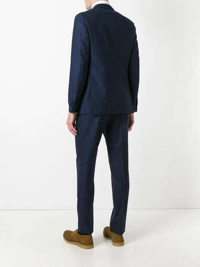 Shop Lardini Pinstripe Suit - Blue