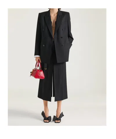 Givenchy Double-breasted Slashed Jacket In Wool And Mohair In Black