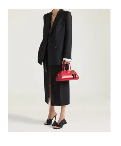 Givenchy Double-breasted Slashed Jacket In Wool And Mohair In Black