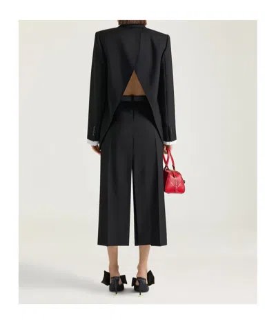 Givenchy Double-breasted Slashed Jacket In Wool And Mohair In Black