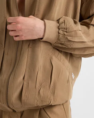 Prada Old-silk Bomber Jacket In Khaki