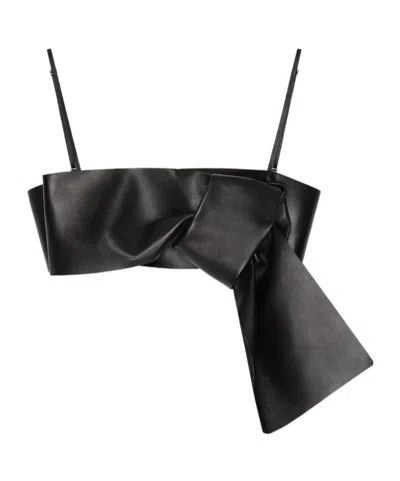 Givenchy Bra Top In Leather With Bow In Black