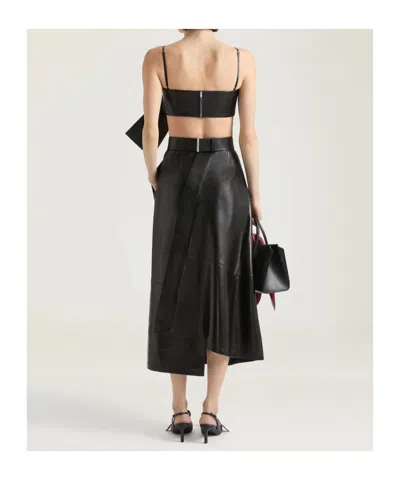Givenchy Bra Top In Leather With Bow In Black