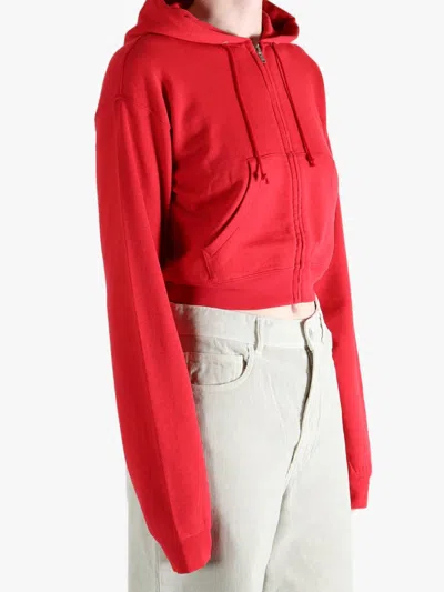 Auralee Zip-up Cropped Jacket In Red