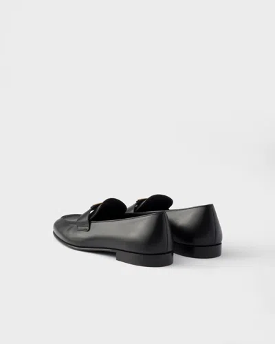 Prada Leather Loafers In Black