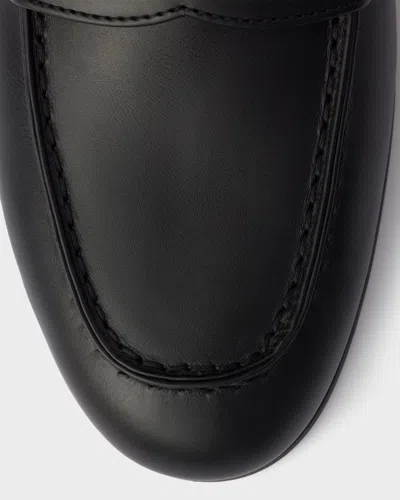 Prada Leather Loafers In Black