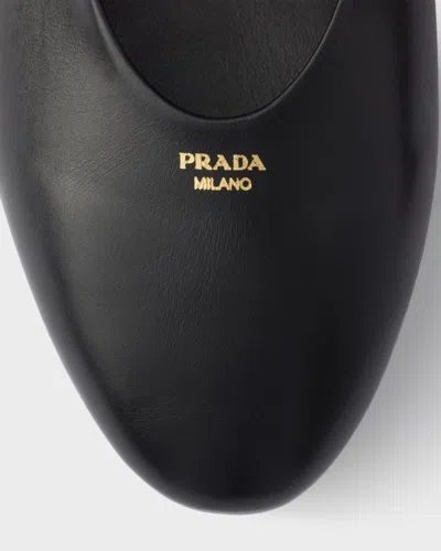 Prada Leather Ballerinas In Black