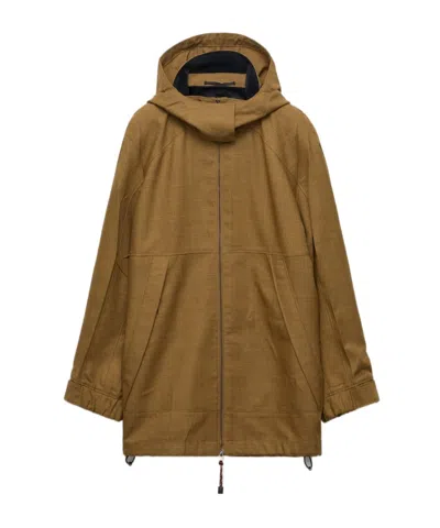 Prada Mélange Hopsack Wool Jacket In Brown