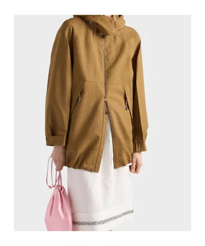 Prada Mélange Hopsack Wool Jacket In Brown