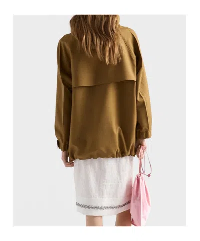 Prada Mélange Hopsack Wool Jacket In Brown