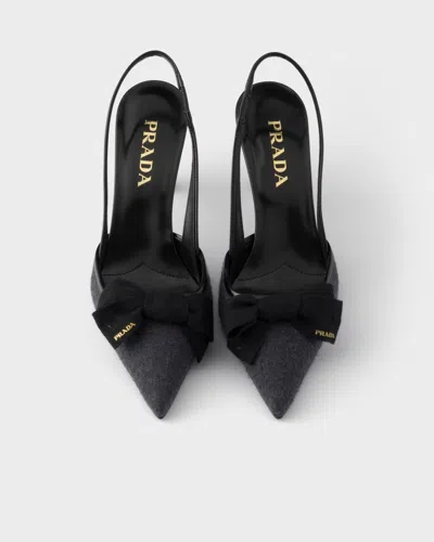 Prada Fabric Slingback Pumps In Black