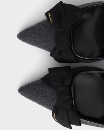 Prada Fabric Slingback Pumps In Black