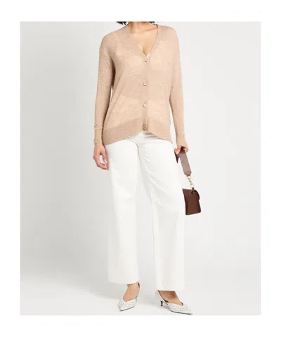 Maxco. Button Front Cardigan In Nude