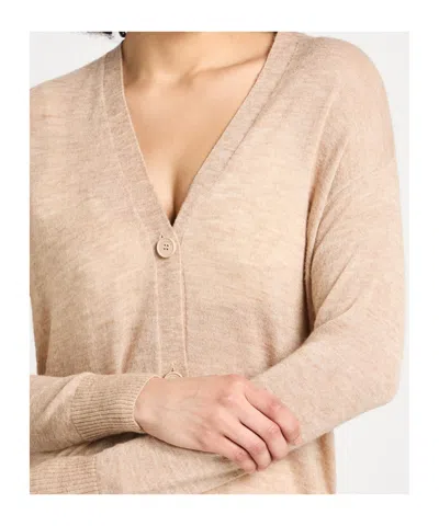 Maxco. Button Front Cardigan In Nude