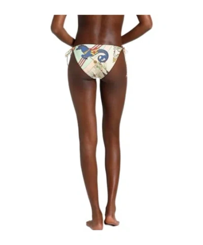 Tory Burch Colorful Printed Drawstring Swim Trunks In White