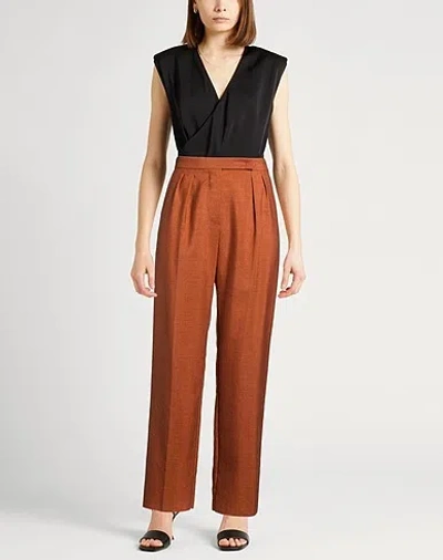 Max Mara Simple Straight-leg Pants In Brown