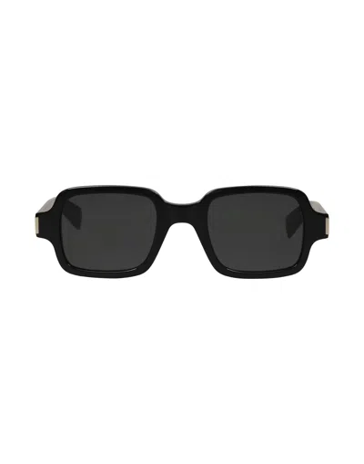 Saint Laurent Minimalist Rectangular Sunglasses In Black