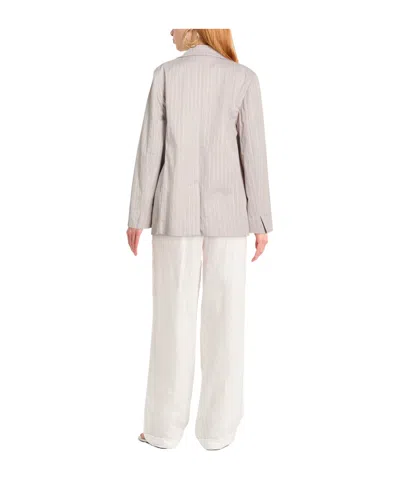 Maxco. Striped Single-breasted Suit In White